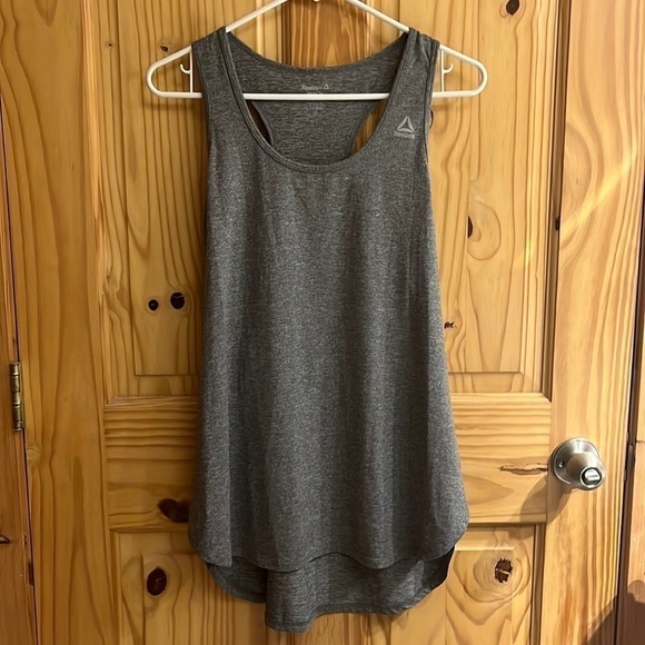 REEBOK Gray Athletic Racerback Tank Top - Picture 1 of 8